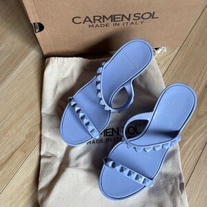 Carmen Sol Lavender Studded Slide Sandals for Women